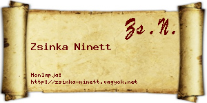 Zsinka Ninett névjegykártya